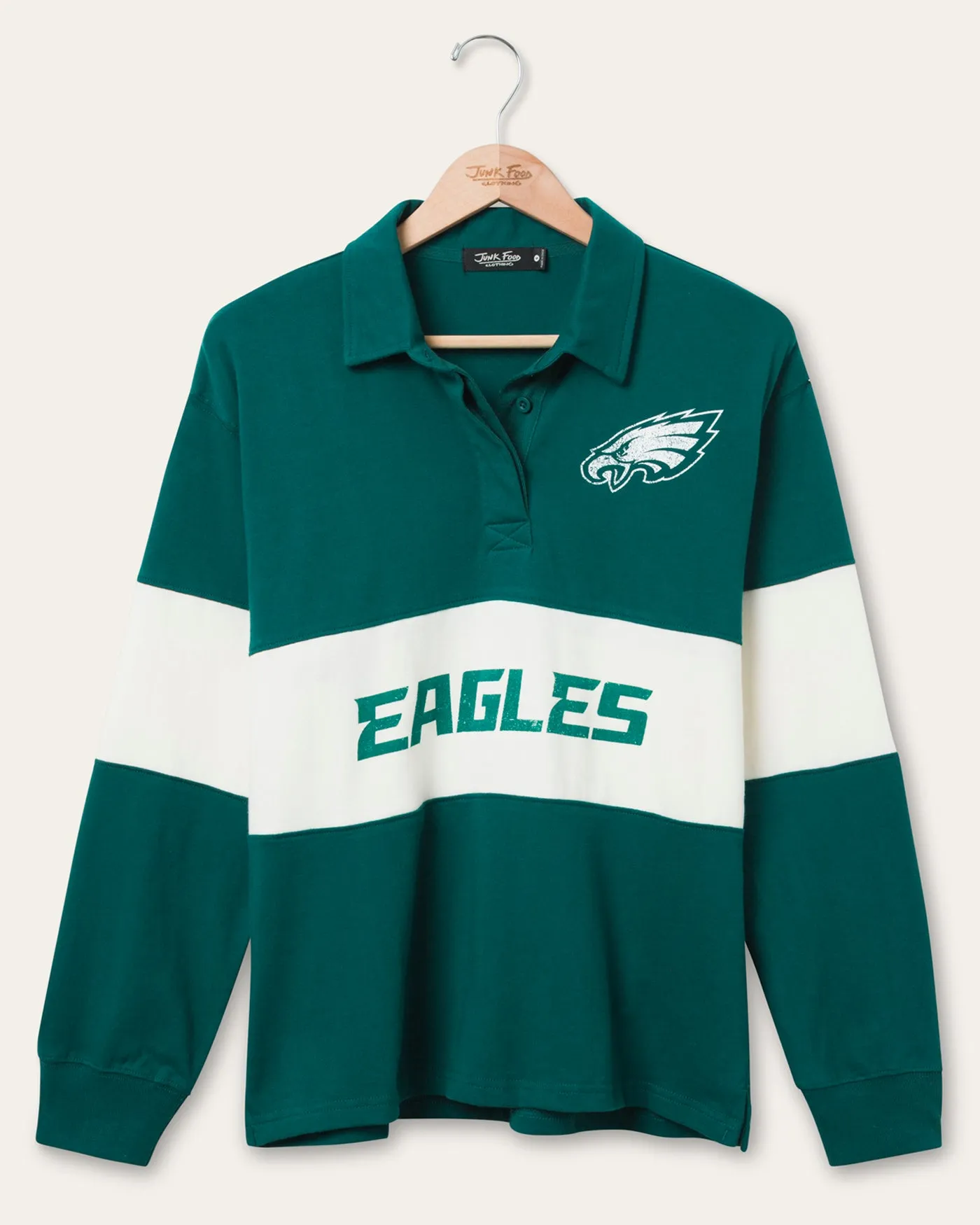 Women's Philadelphia Eagles Rugby Long Sleeve sold by Junk Food Clothing