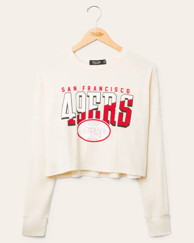 Women's San Francisco 49ers Slant Crop Thermal sold by Junk Food Clothing