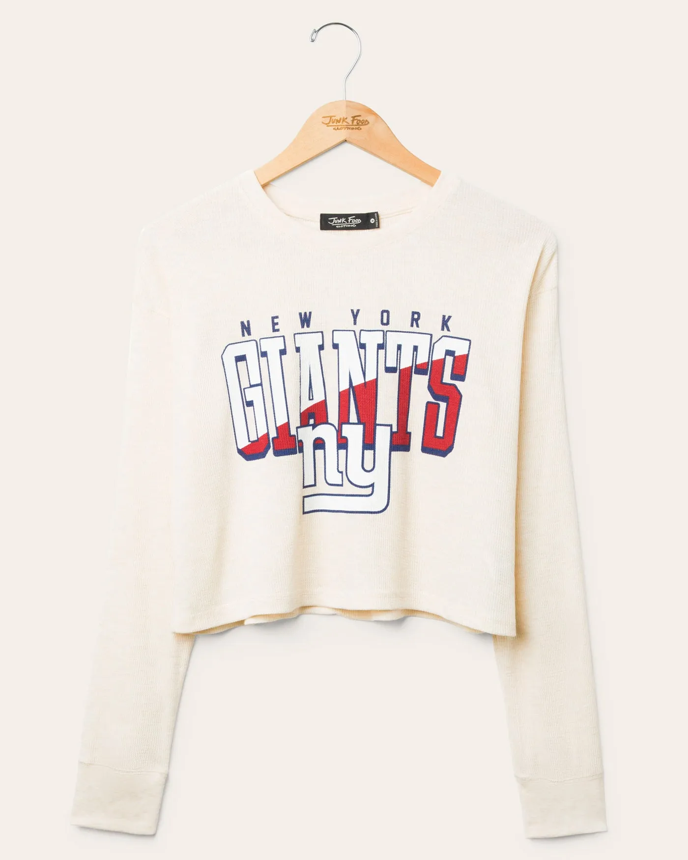 Women's New York Giants Slant Crop Thermal sold by Junk Food Clothing