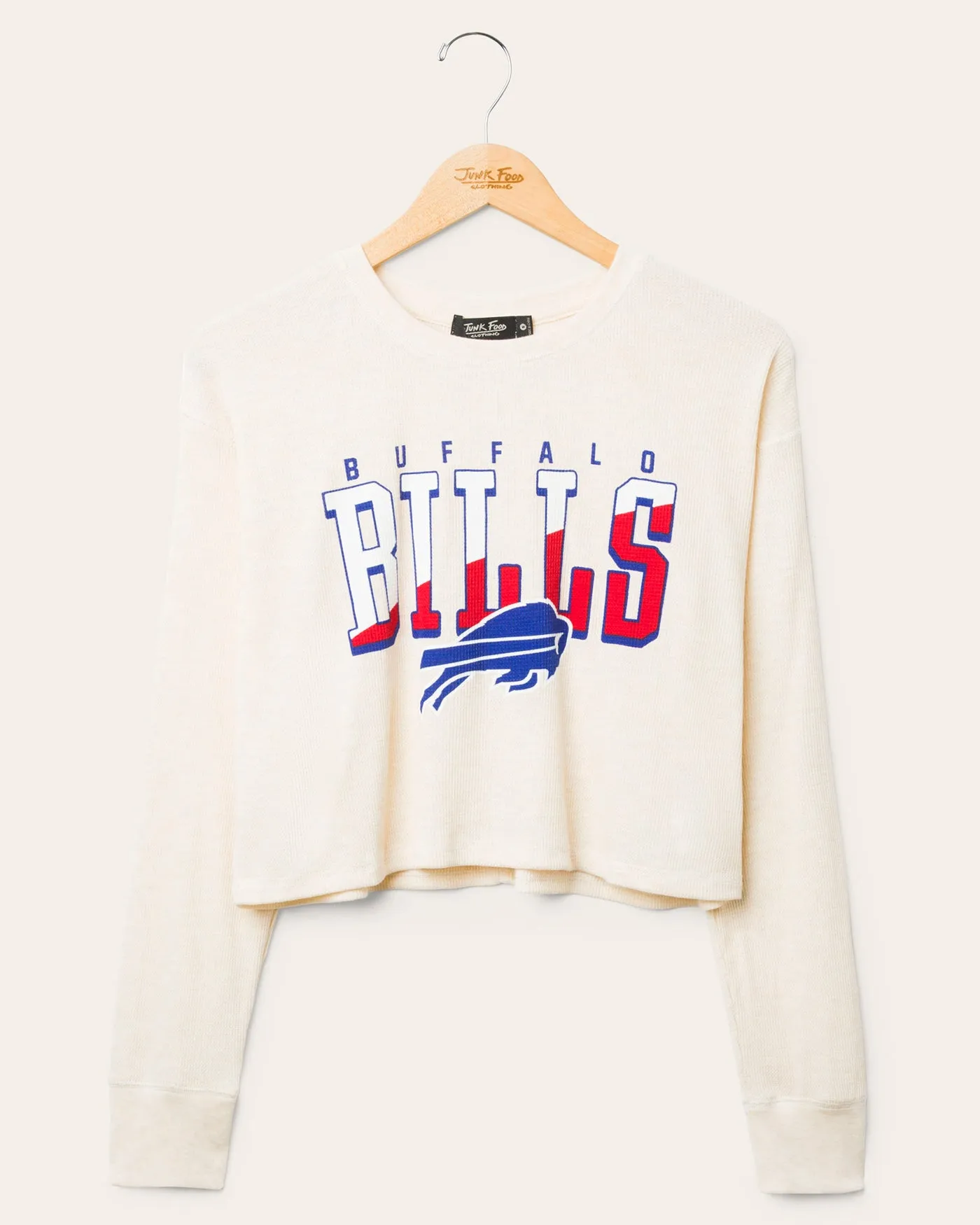 Women's Buffalo Bills Slant Crop Thermal sold by Junk Food Clothing