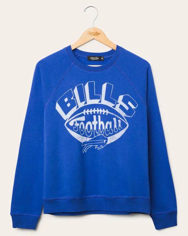 Women's Buffalo Bills Football Raglan Crew Fleece sold by Junk Food Clothing
