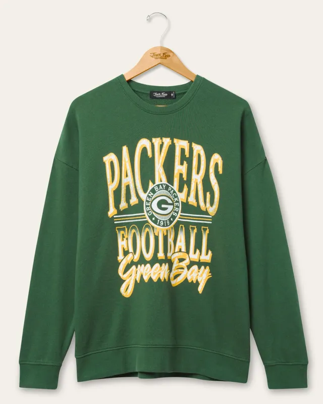 Green Bay Packers Lateral Crew Fleece sold by Junk Food Clothing
