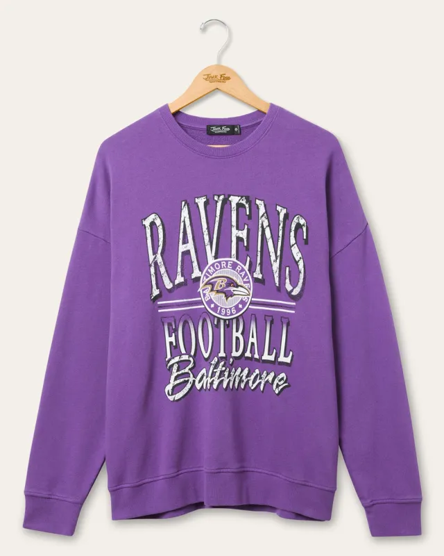 Baltimore Ravens Lateral Crew Fleece sold by Junk Food Clothing