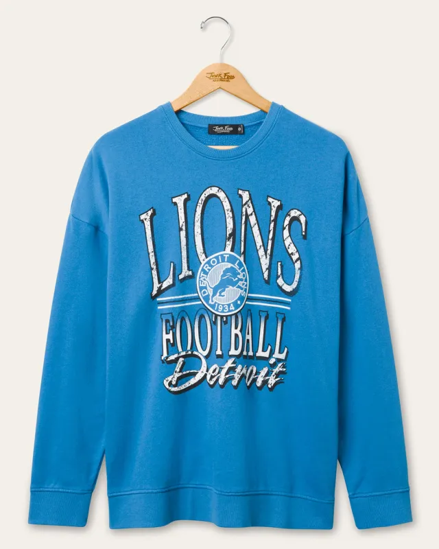 Detroit Lions Lateral Crew Fleece sold by Junk Food Clothing