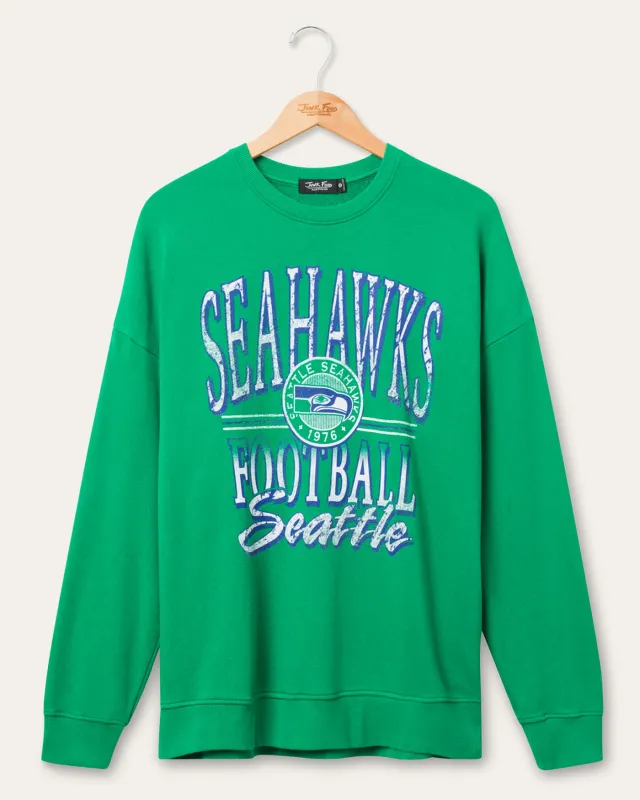 Seattle Seahawks Lateral Crew Fleece sold by Junk Food Clothing