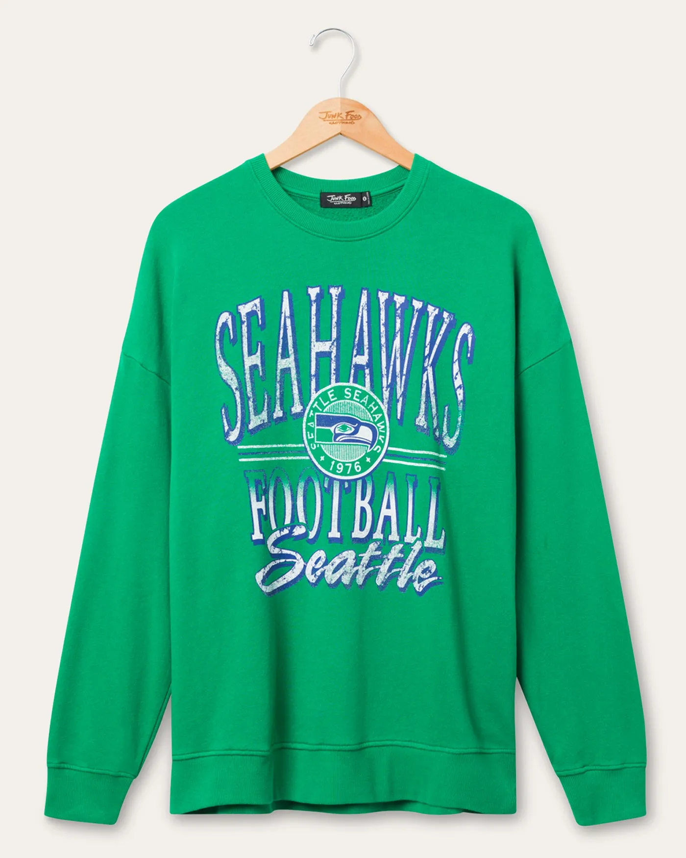 Seattle Seahawks Lateral Crew Fleece sold by Junk Food Clothing