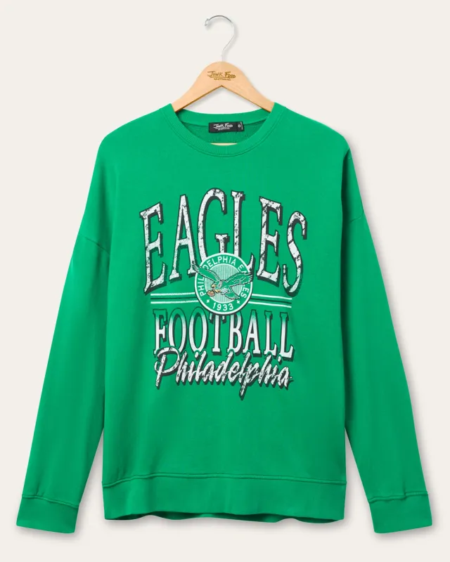 Philadelphia Eagles Lateral Crew Fleece sold by Junk Food Clothing