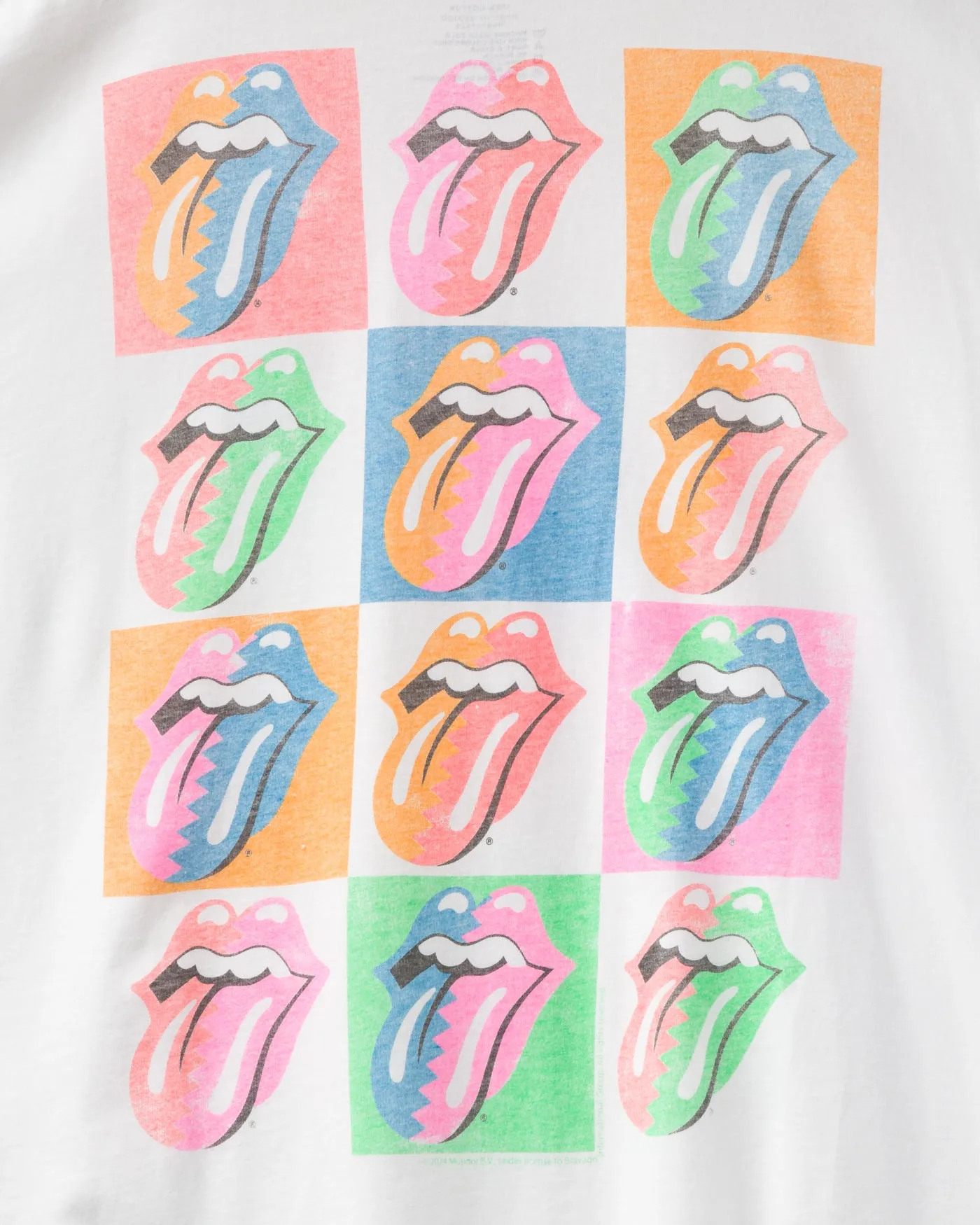 Rolling Stones Checkered Hot Lips Oversized Tee sold by Junk Food Clothing product image thumbnail 4