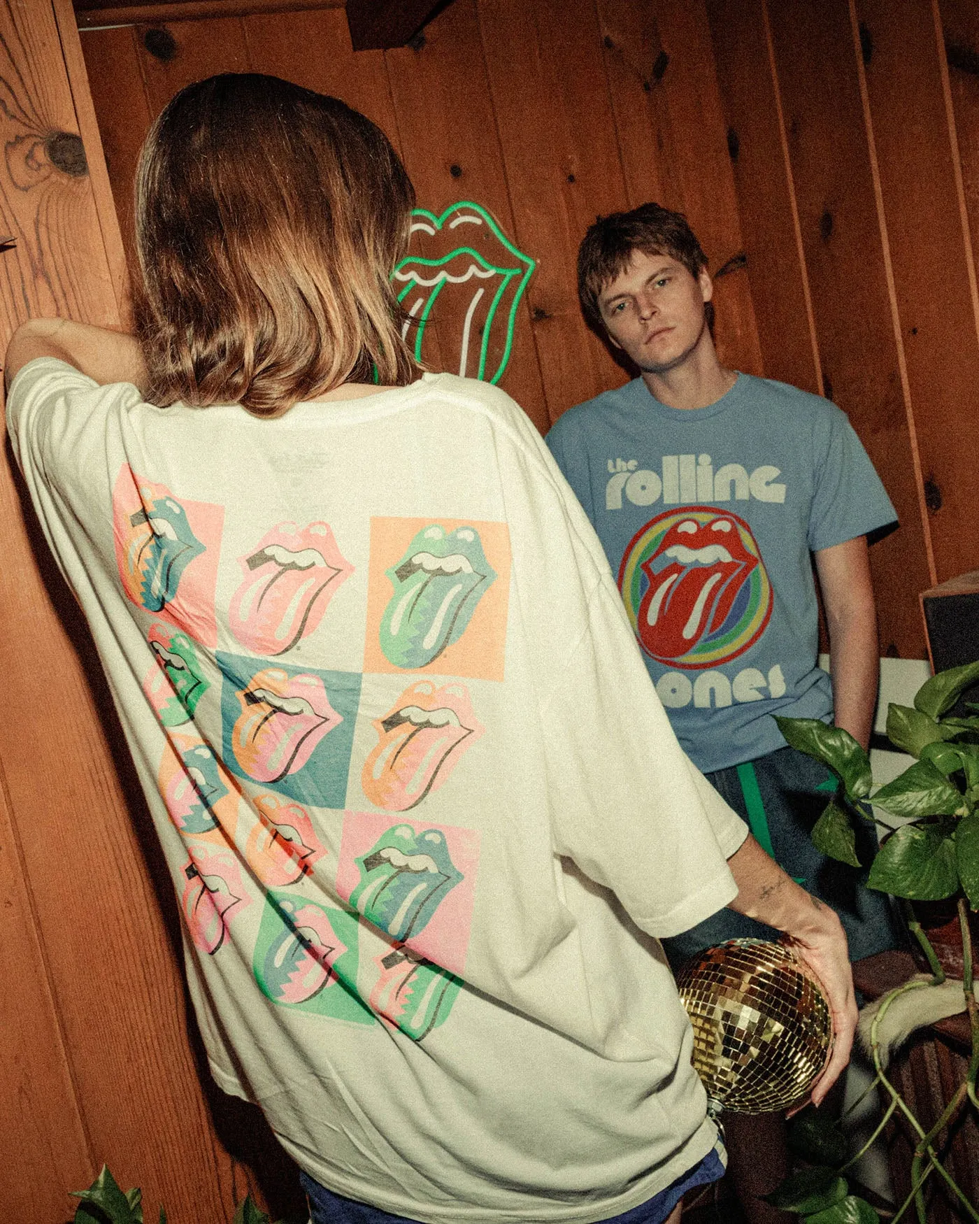 Rolling Stones Checkered Hot Lips Oversized Tee sold by Junk Food Clothing product image thumbnail 2