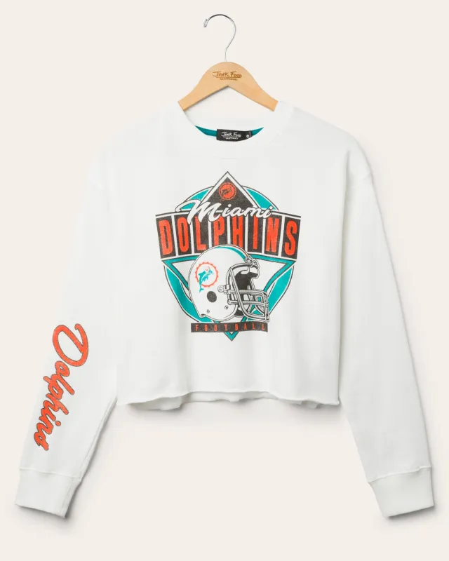 Women's Miami Dolphins Helmet Crop Fleece sold by Junk Food Clothing