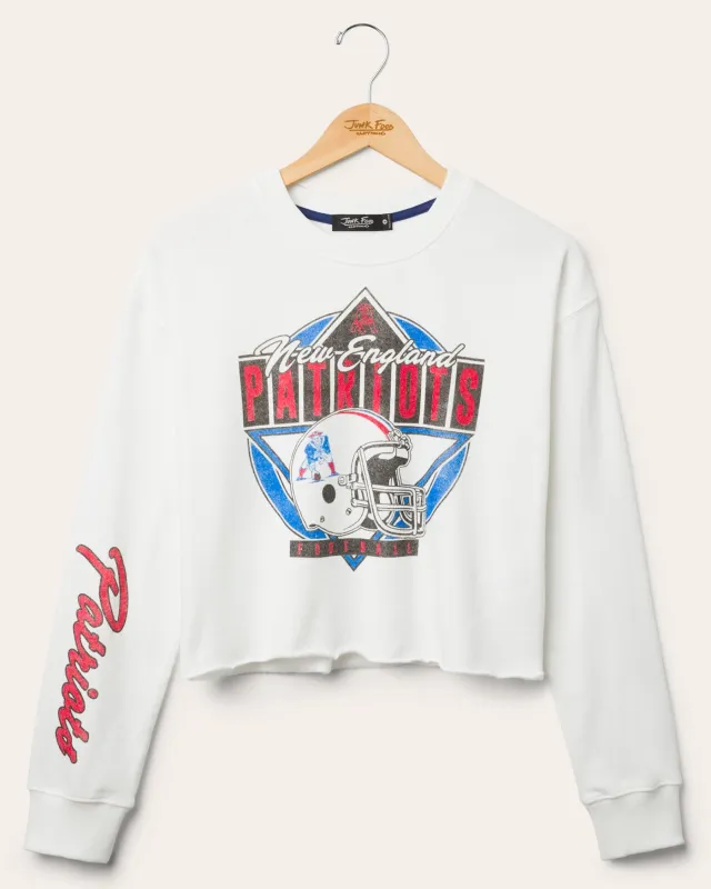 Women's New England Patriots Helmet Crop Fleece sold by Junk Food Clothing