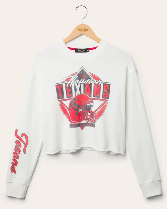 Women's Houston Texans Helmet Crop Fleece sold by Junk Food Clothing