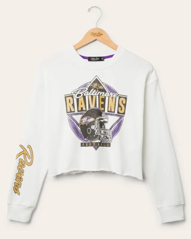 Women's Baltimore Ravens Helmet Crop Fleece sold by Junk Food Clothing
