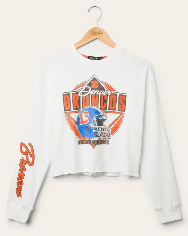 Women's Denver Broncos Helmet Crop Fleece sold by Junk Food Clothing