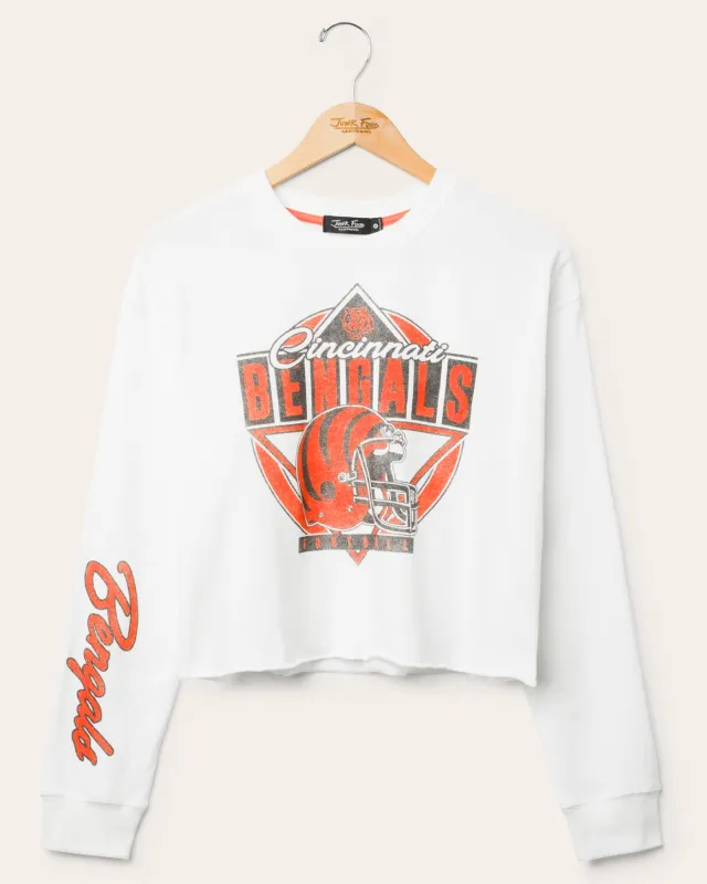 Women's Cincinnati Bengals Helmet Crop Fleece sold by Junk Food Clothing