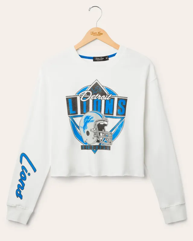 Women's Detroit Lions Helmet Crop Fleece sold by Junk Food Clothing