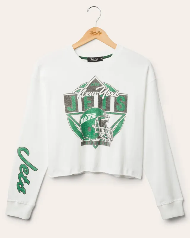 Women's New York Jets Helmet Crop Fleece sold by Junk Food Clothing