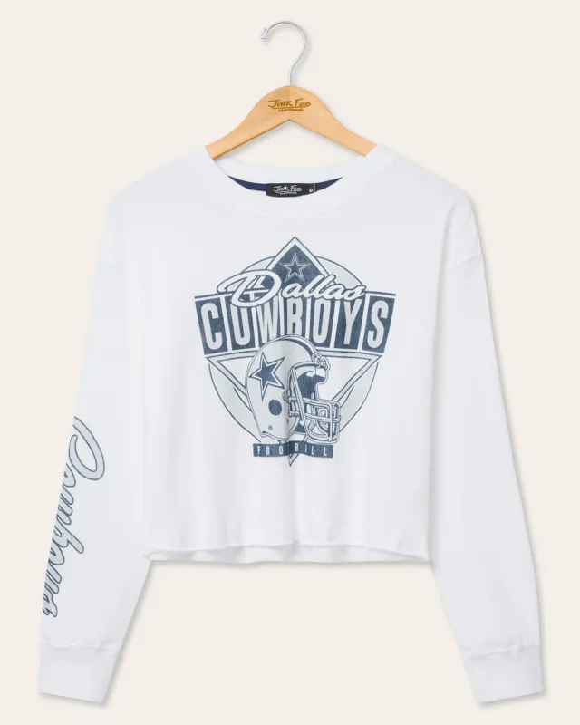 Women's Dallas Cowboys Helmet Crop Fleece sold by Junk Food Clothing
