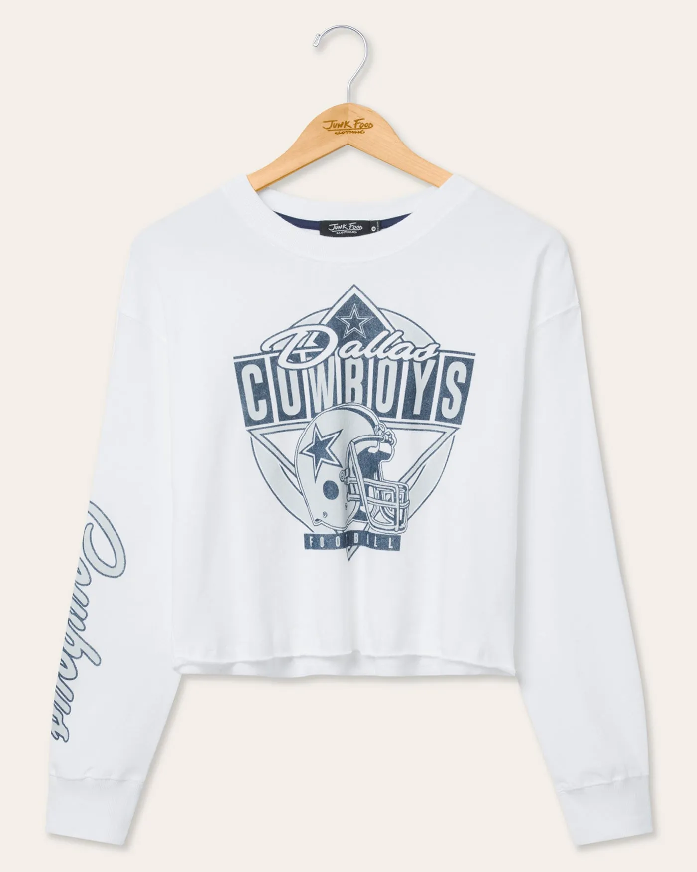 Women's Dallas Cowboys Helmet Crop Fleece sold by Junk Food Clothing