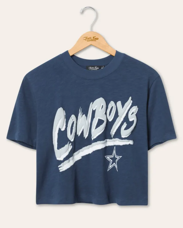 Women's Dallas Cowboys Thrill Mock Neck Crop Tee sold by Junk Food Clothing