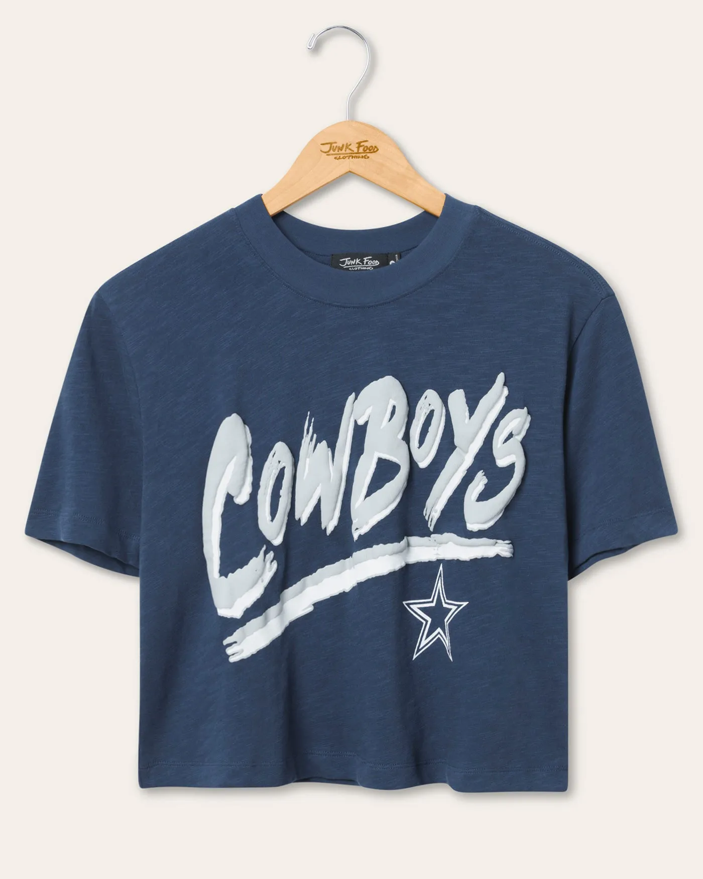 Women's Dallas Cowboys Thrill Mock Neck Crop Tee sold by Junk Food Clothing