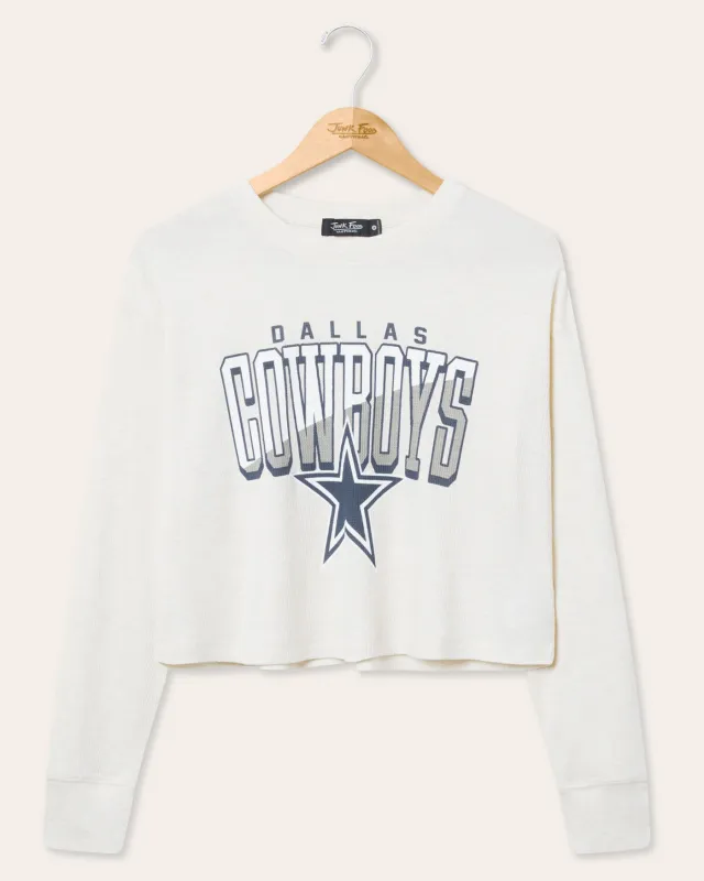 Women's Dallas Cowboys Slant Crop Thermal sold by Junk Food Clothing