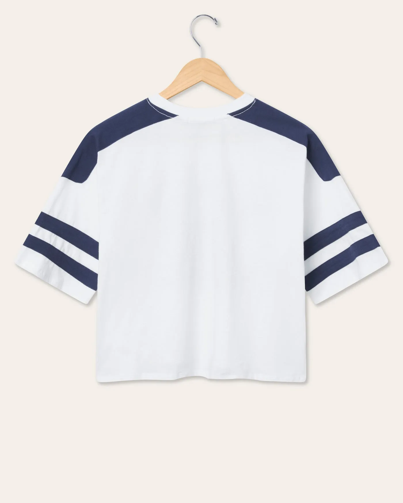 Women's Dallas Cowboys Striped Crop Tee sold by Junk Food Clothing product image thumbnail 2