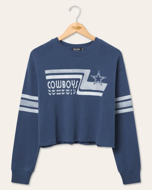 Women's Dallas Cowboys Retro Crop Fleece sold by Junk Food Clothing