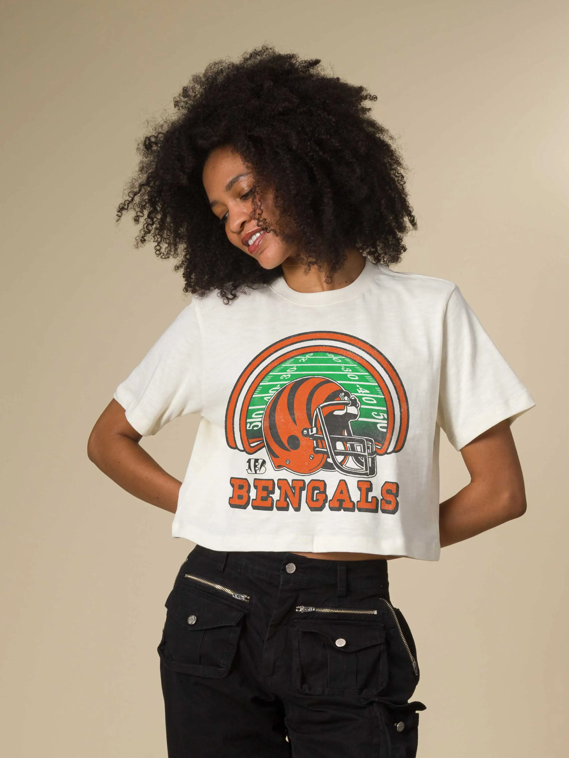 Women's Cincinnati Bengals Game Time Mock Neck Crop Tee sold by Junk Food Clothing product image thumbnail 2