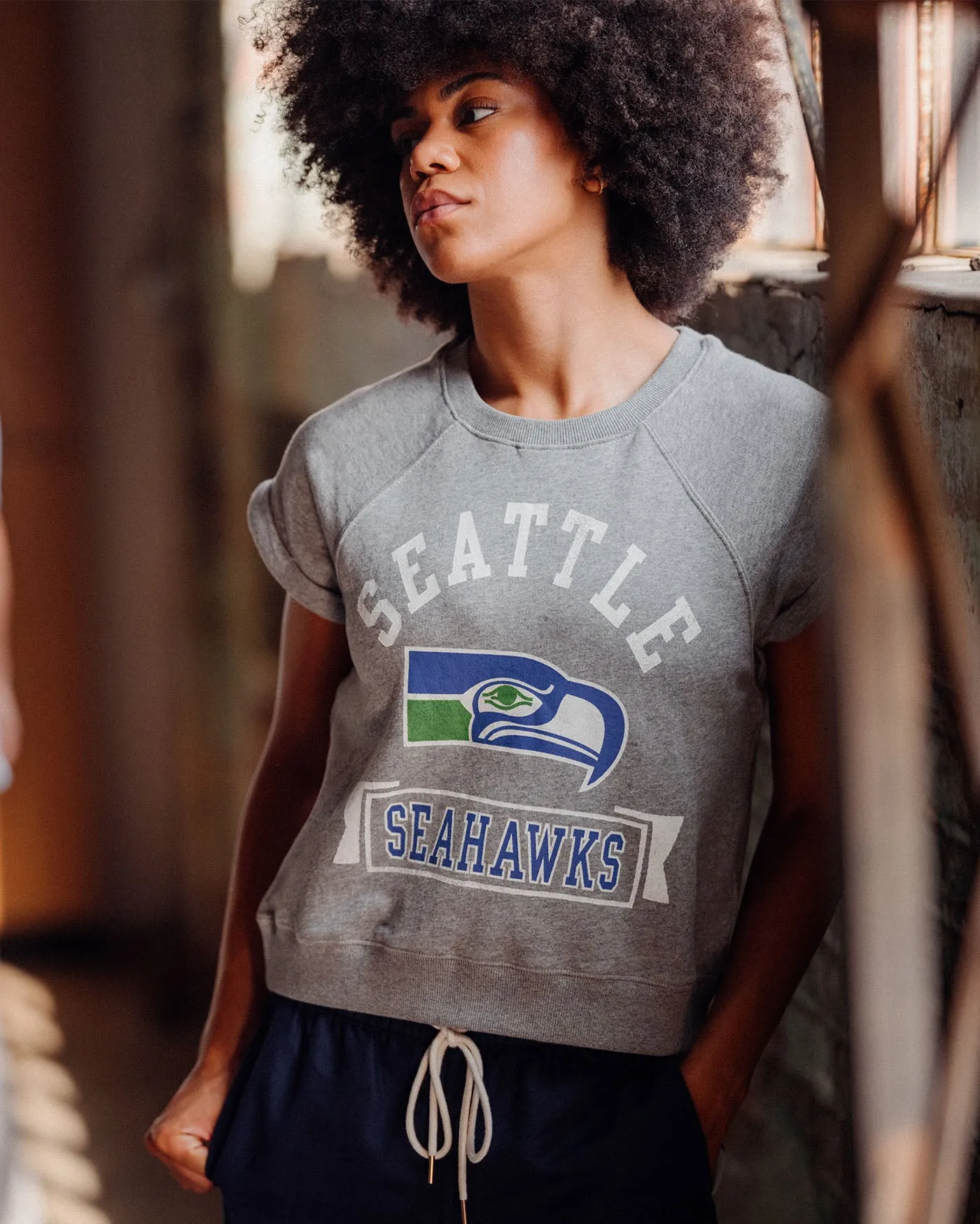 Women's Seattle Seahawks Raglan Fleece Tank sold by Junk Food Clothing product image thumbnail 2