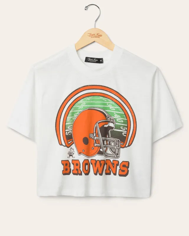 Women's Cleveland Browns Game Time Mock Neck Crop Tee sold by Junk Food Clothing