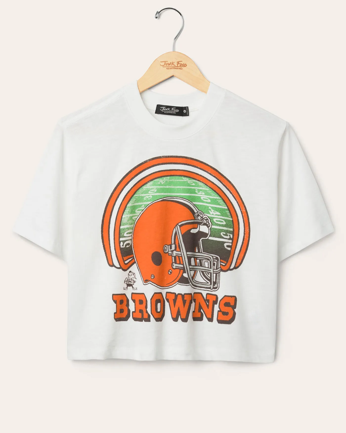 Women's Cleveland Browns Game Time Mock Neck Crop Tee sold by Junk Food Clothing