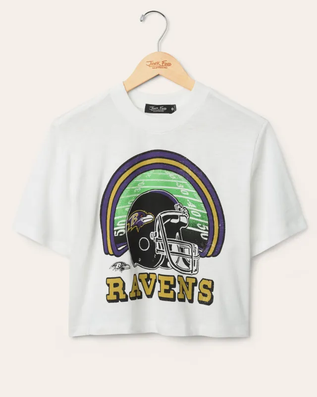 Women's Baltimore Ravens Game Time Mock Neck Crop Tee sold by Junk Food Clothing