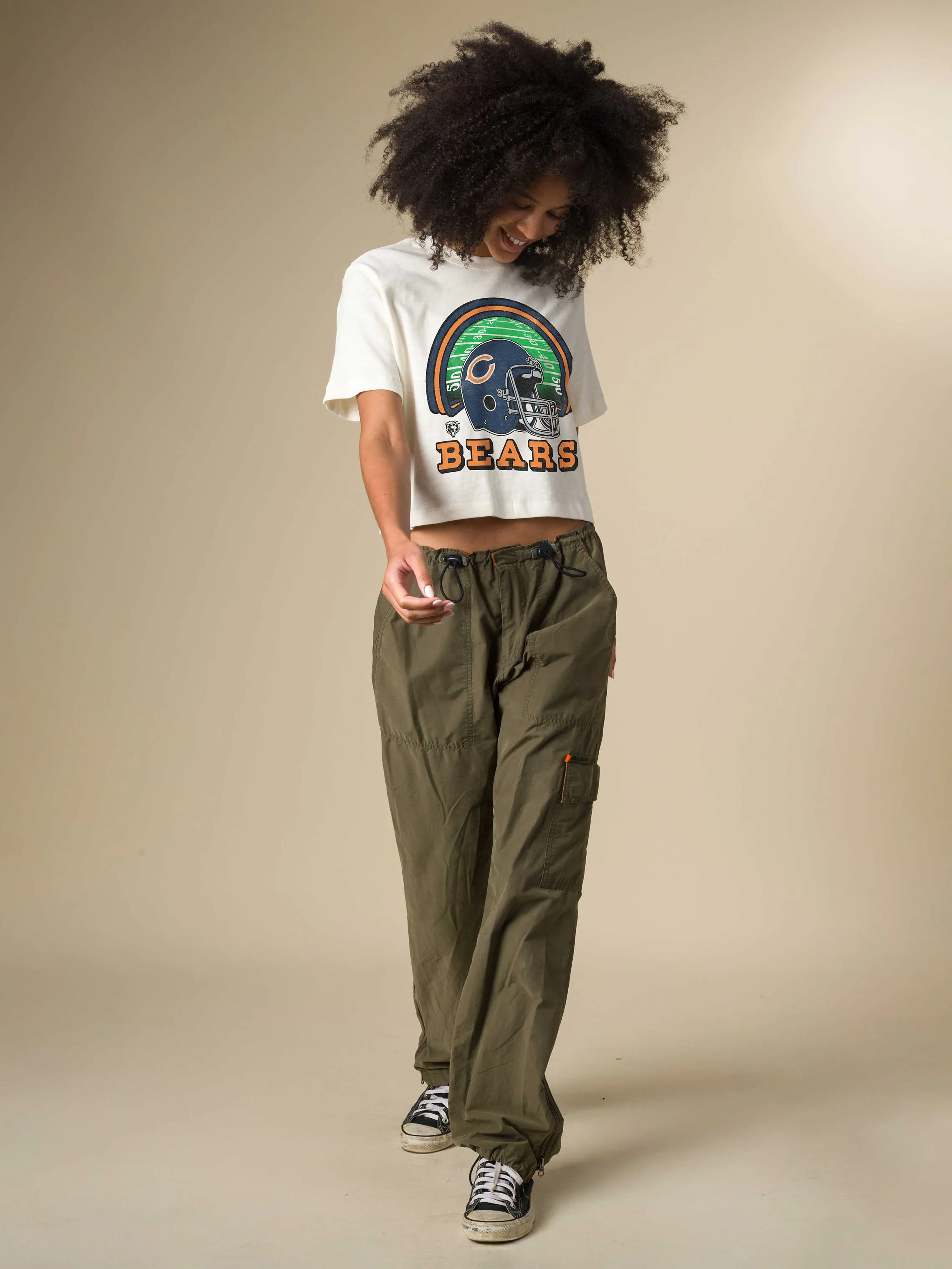 Women's Chicago Bears Game Time Mock Neck Crop Tee sold by Junk Food Clothing product image thumbnail 3