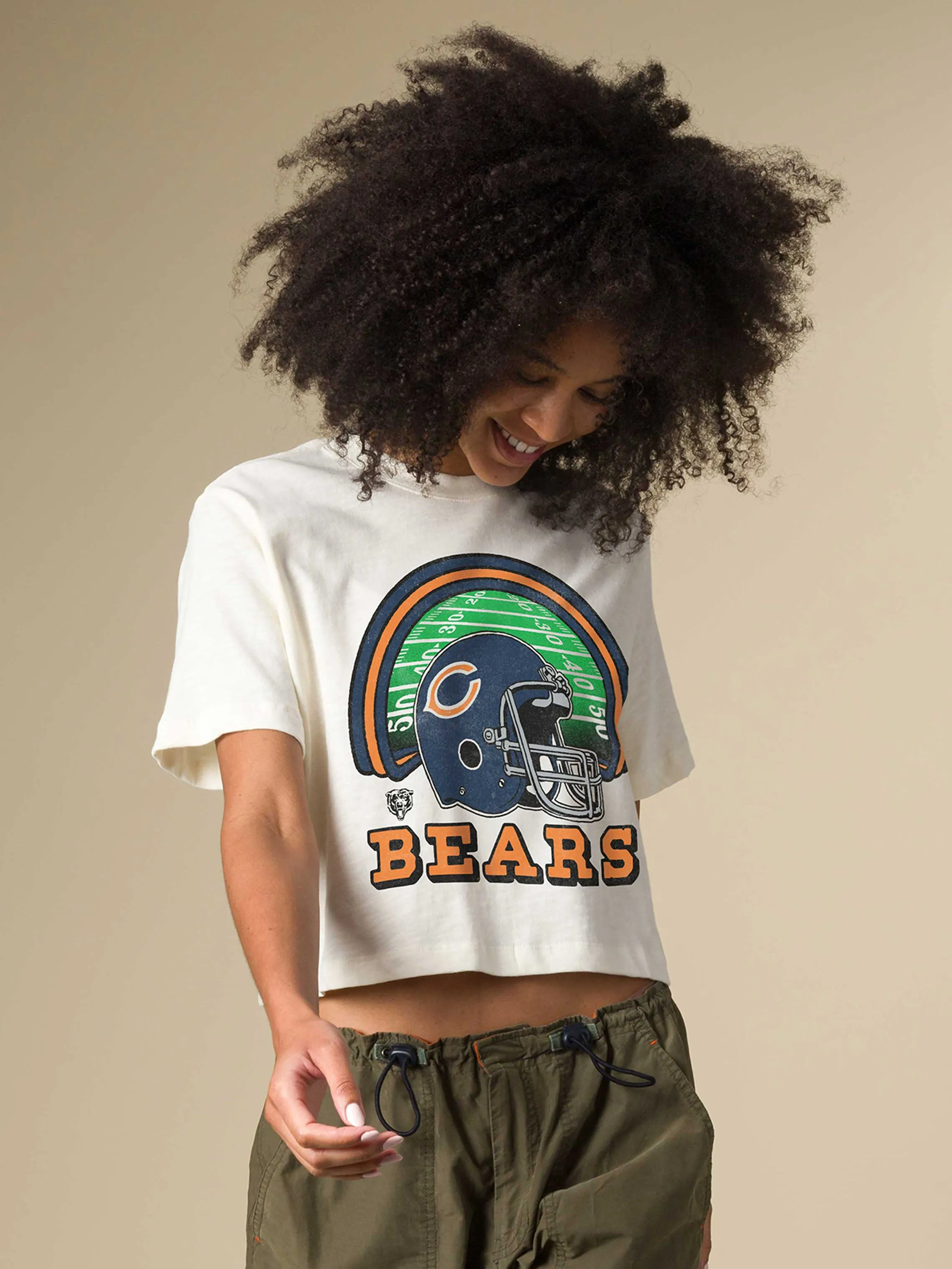 Women's Chicago Bears Game Time Mock Neck Crop Tee sold by Junk Food Clothing product image thumbnail 2