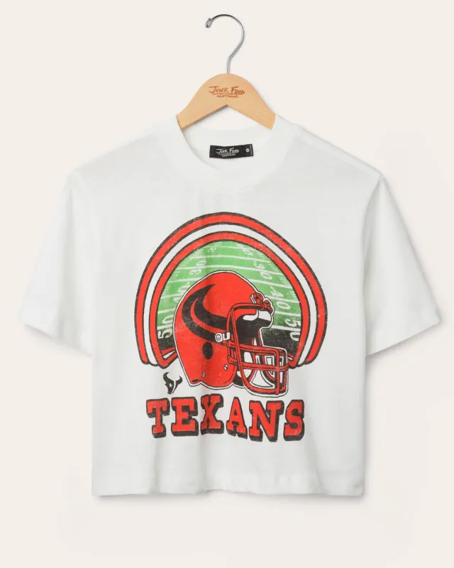 Women's Houston Texans Game Time Mock Neck Crop Tee sold by Junk Food Clothing