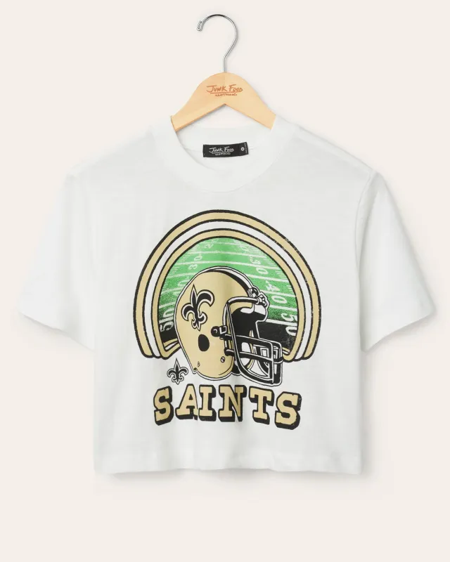 Women's New Orleans Saints Game Time Mock Neck Crop Tee sold by Junk Food Clothing