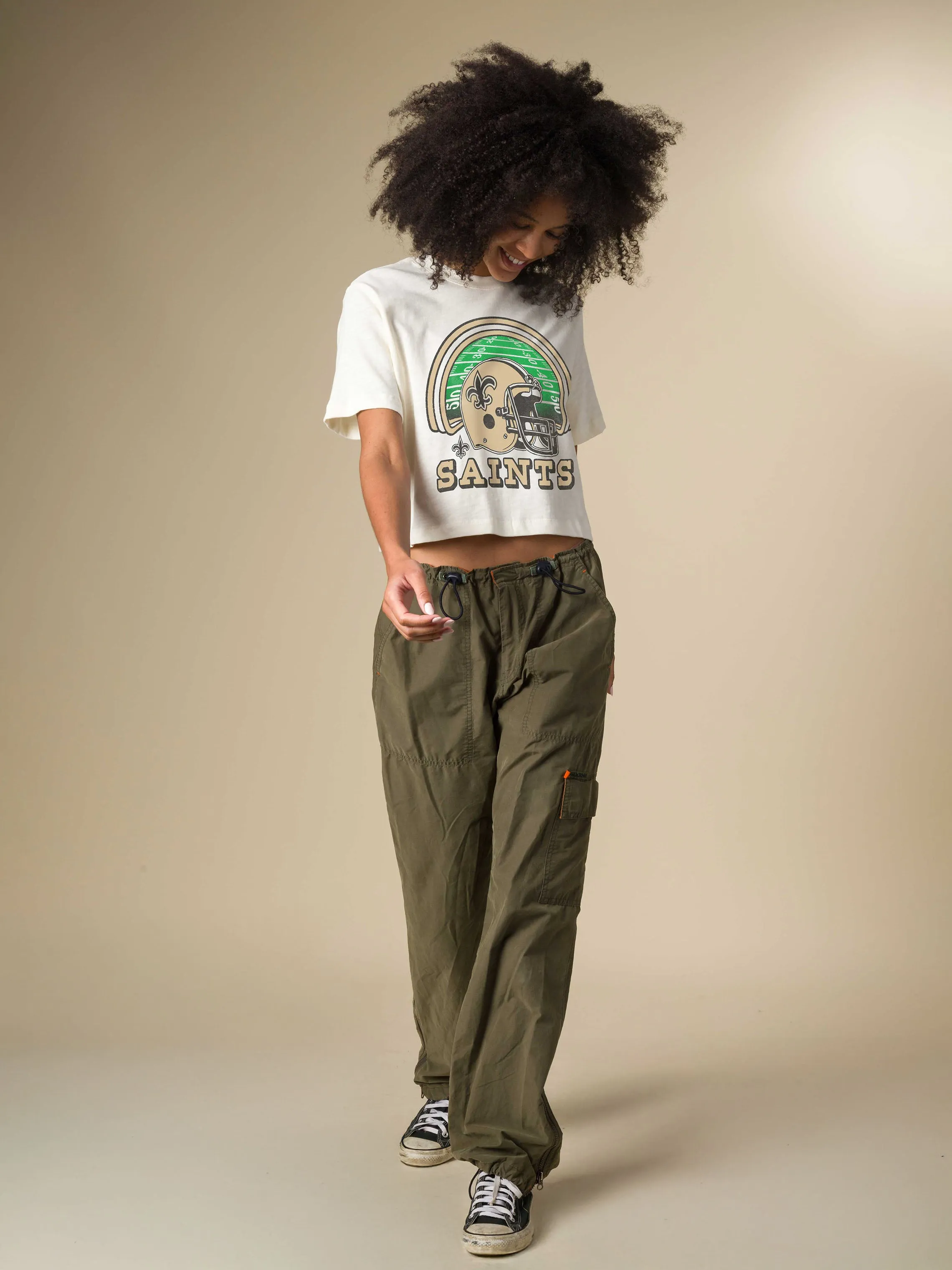 Women's New Orleans Saints Game Time Mock Neck Crop Tee sold by Junk Food Clothing product image thumbnail 3