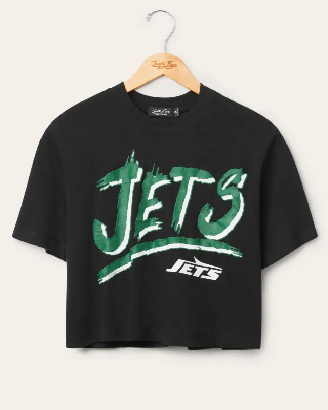 Women's New York Jets Thrill Mock Neck Crop Tee sold by Junk Food Clothing