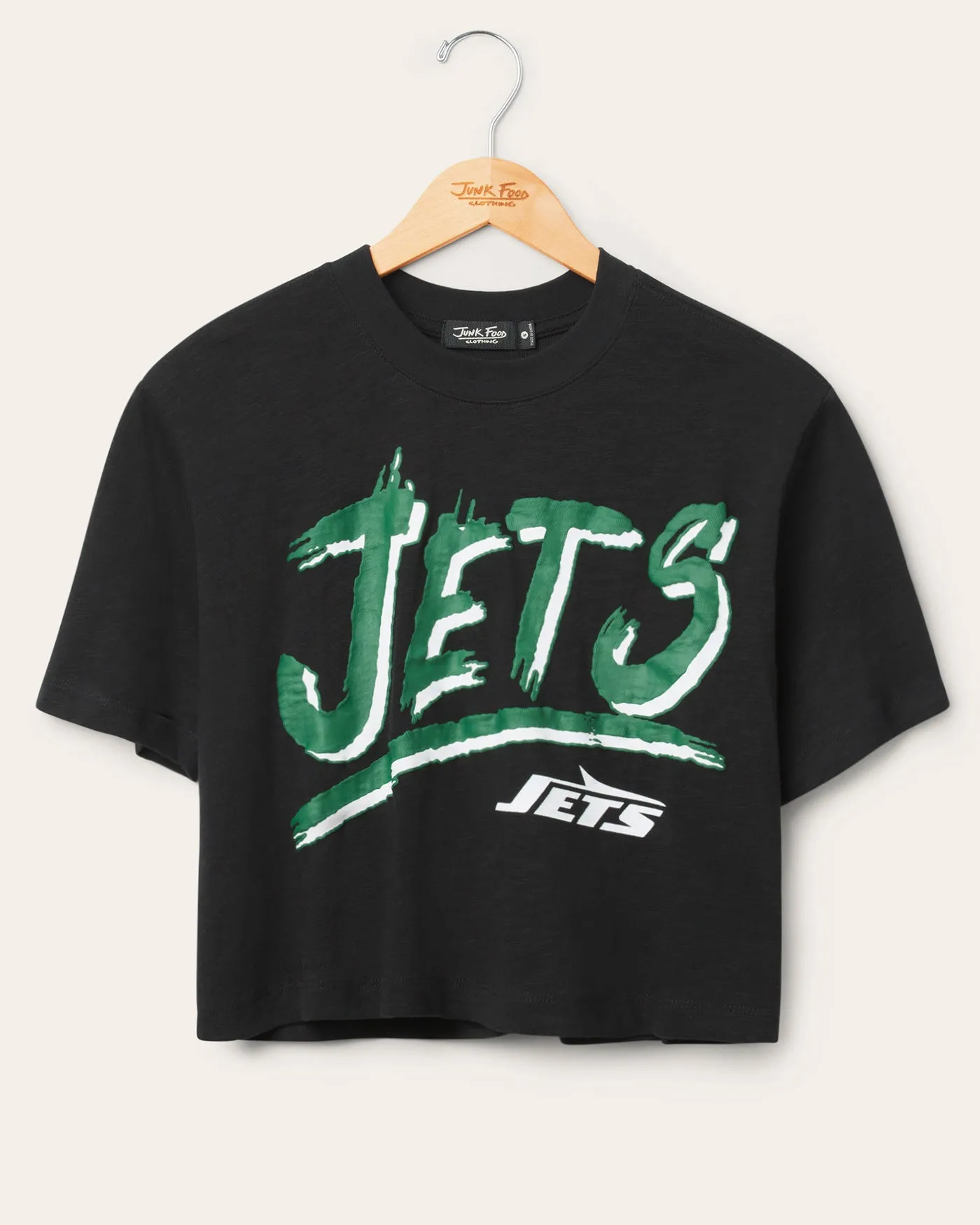 Women's New York Jets Thrill Mock Neck Crop Tee sold by Junk Food Clothing