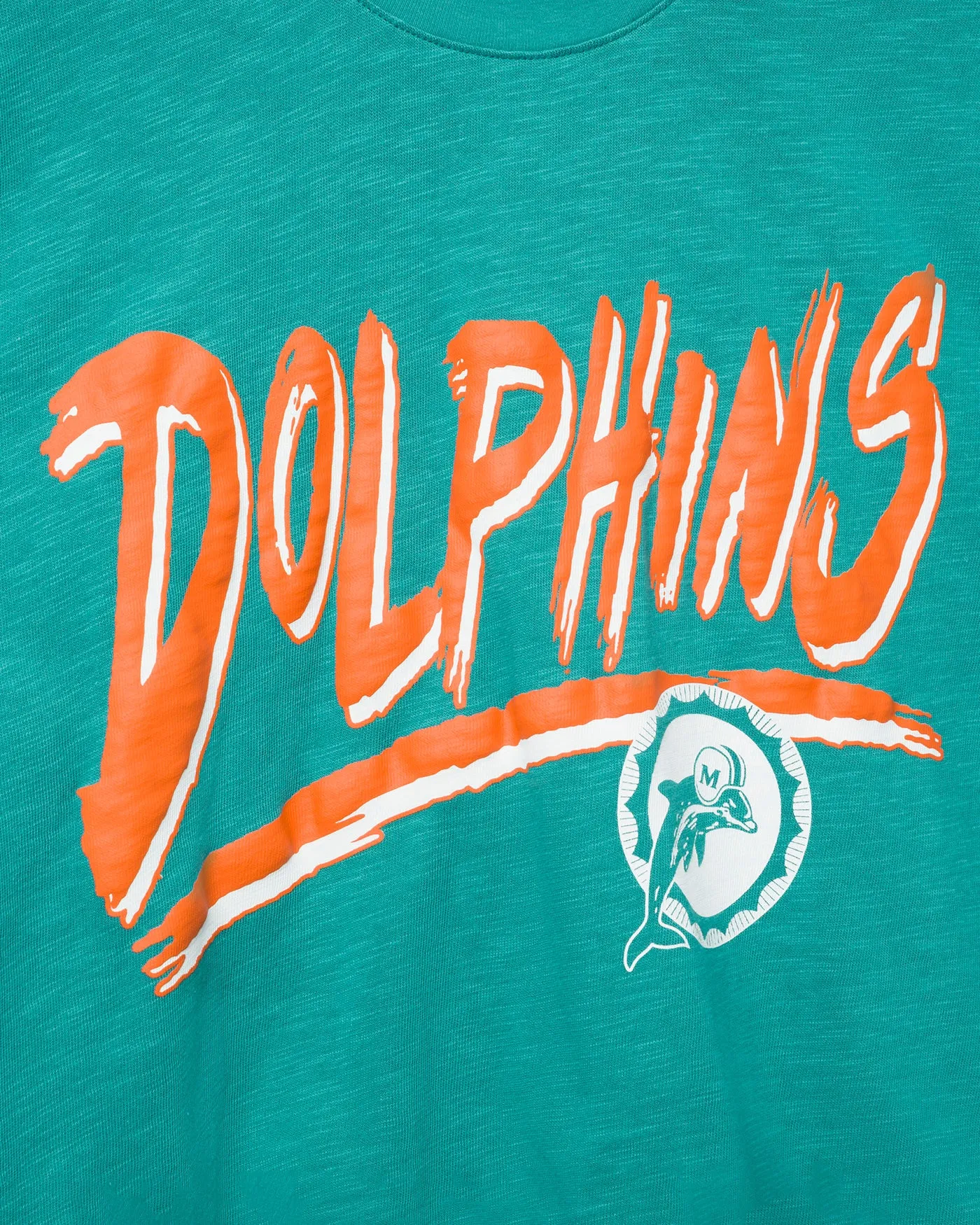 Women's Miami Dolphins Thrill Mock Neck Crop Tee sold by Junk Food Clothing product image thumbnail 3