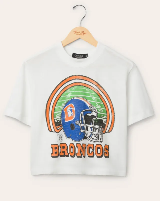 Women's Denver Broncos Game Time Mock Neck Crop Tee sold by Junk Food Clothing