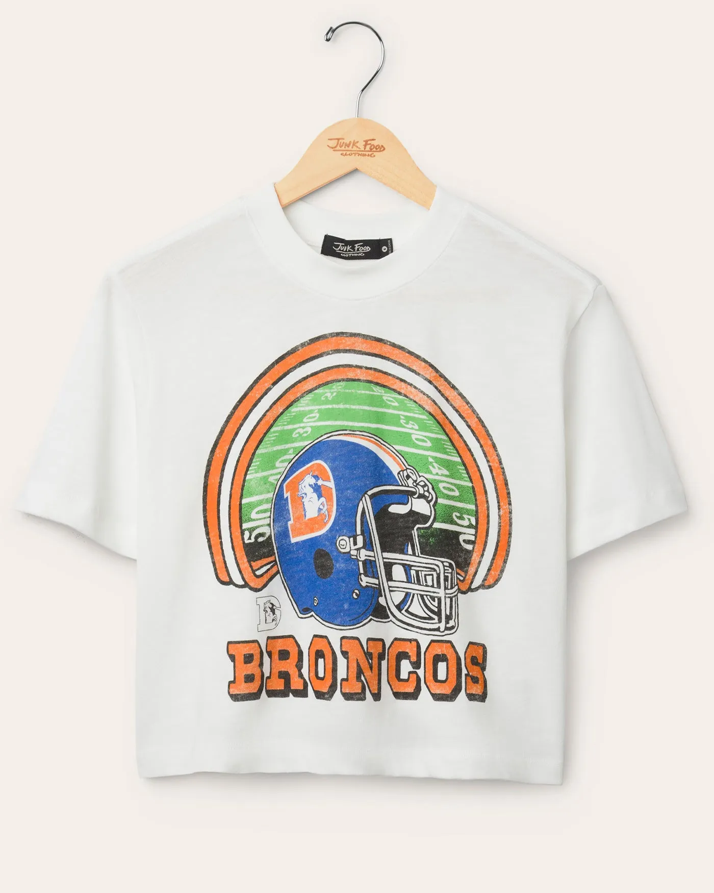 Women's Denver Broncos Game Time Mock Neck Crop Tee sold by Junk Food Clothing