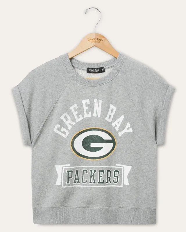 Women's Green Bay Packers Raglan Fleece Tank sold by Junk Food Clothing