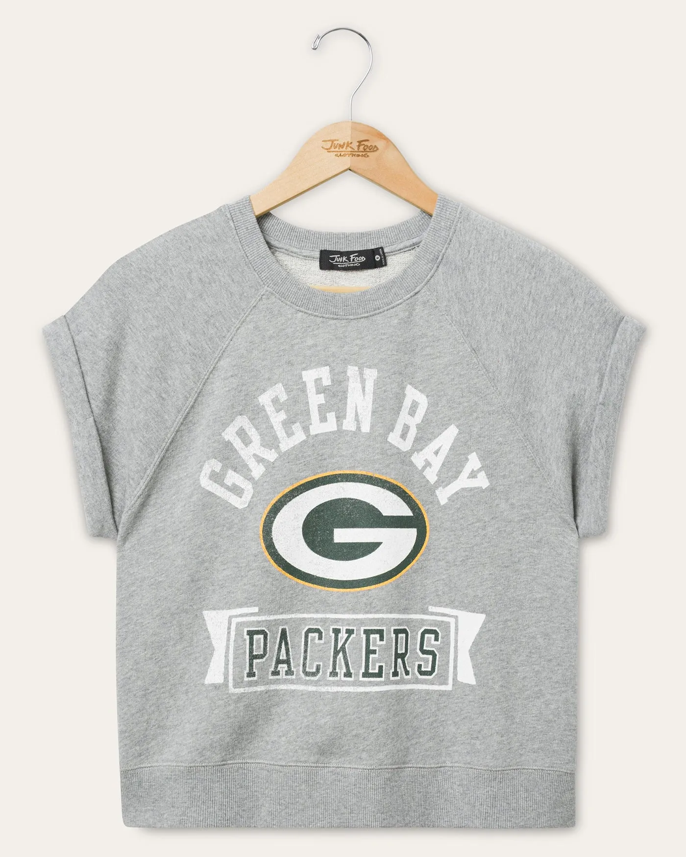 Women's Green Bay Packers Raglan Fleece Tank sold by Junk Food Clothing