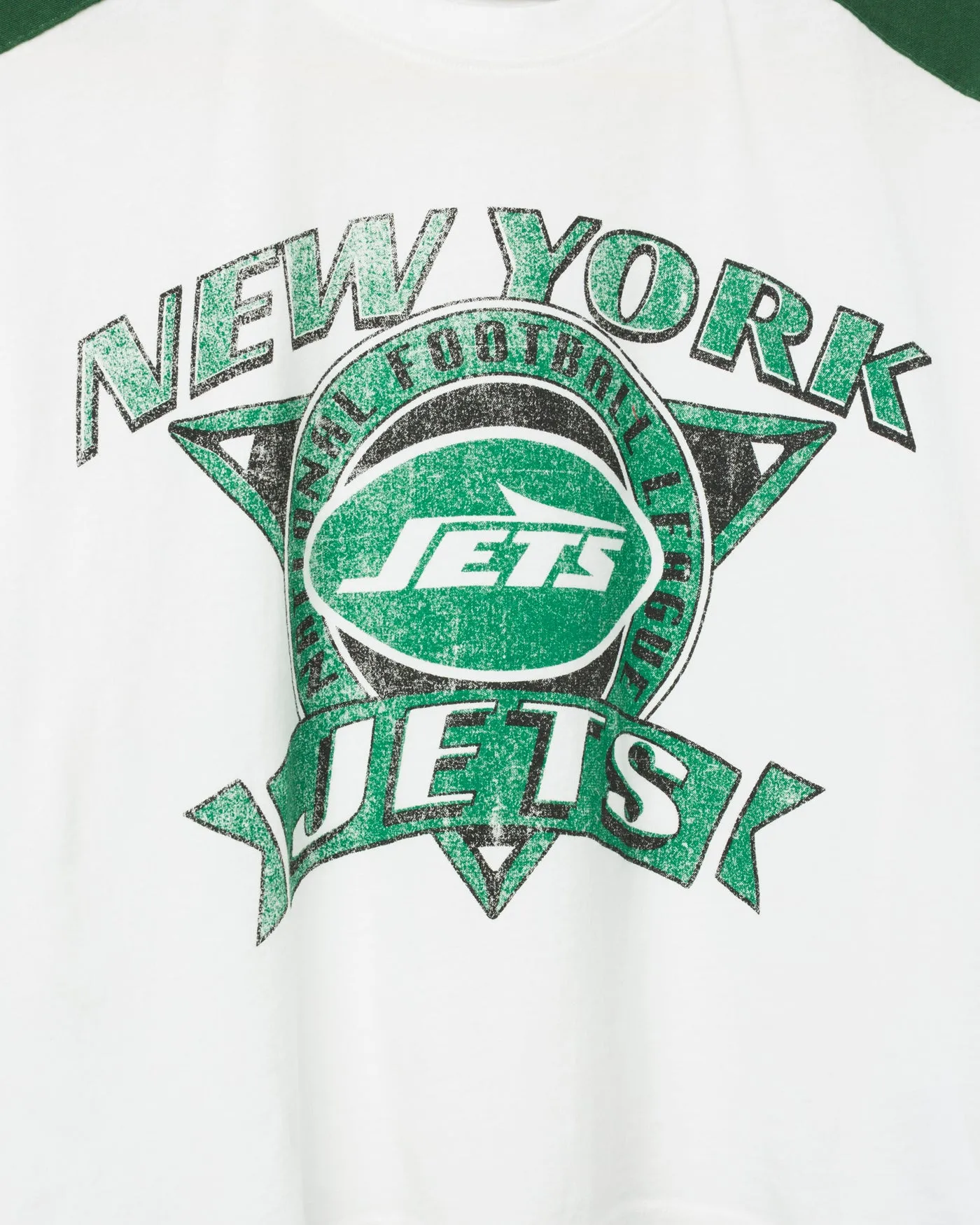 Women's New York Jets Striped Crop Tee sold by Junk Food Clothing product image thumbnail 3