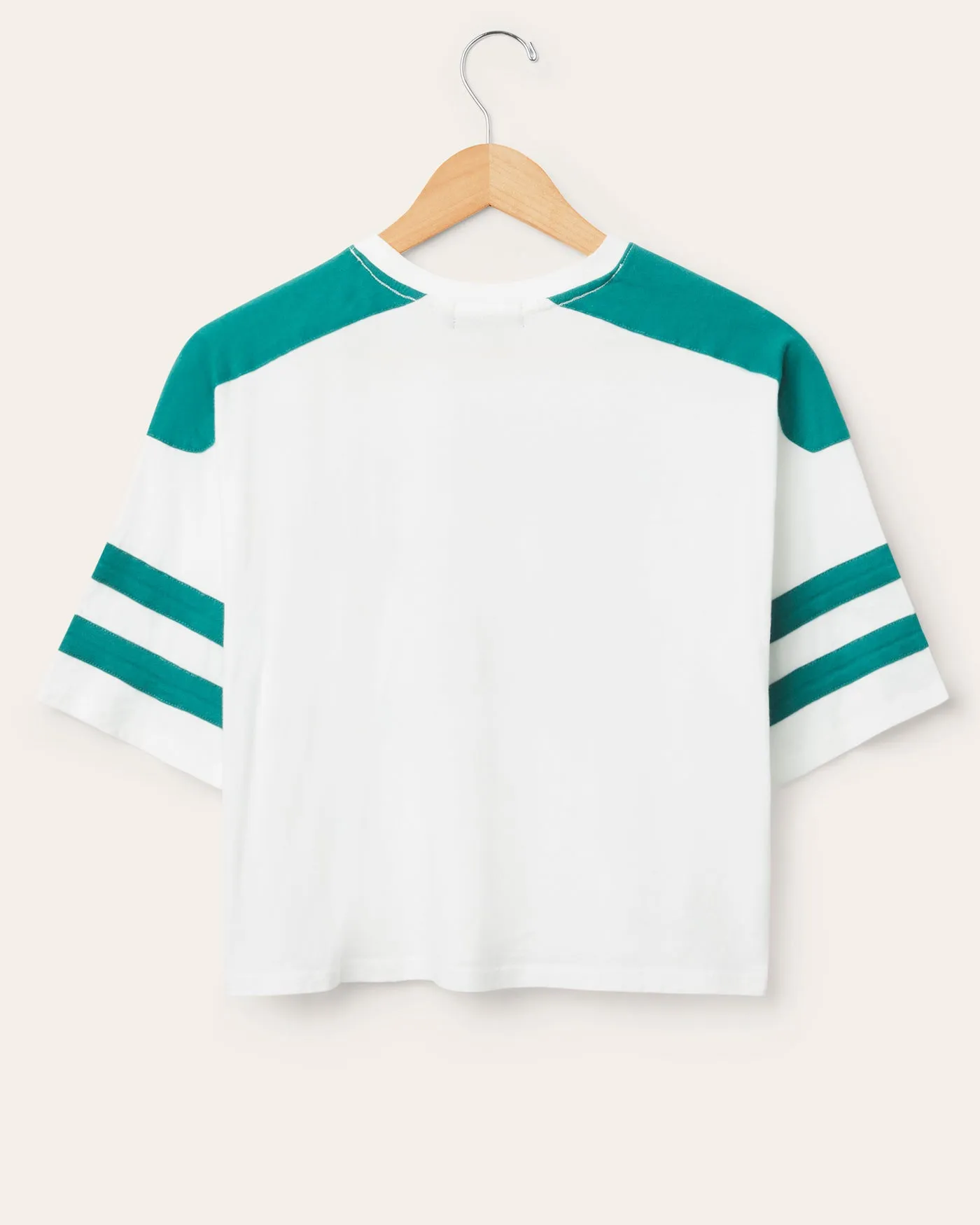 Women's Miami Dolphins Striped Crop Tee sold by Junk Food Clothing product image thumbnail 2