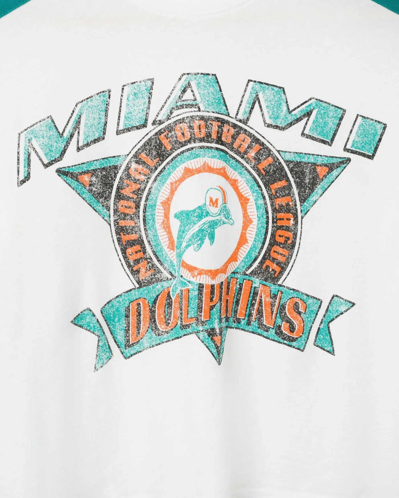 Women's Miami Dolphins Striped Crop Tee sold by Junk Food Clothing product image thumbnail 3