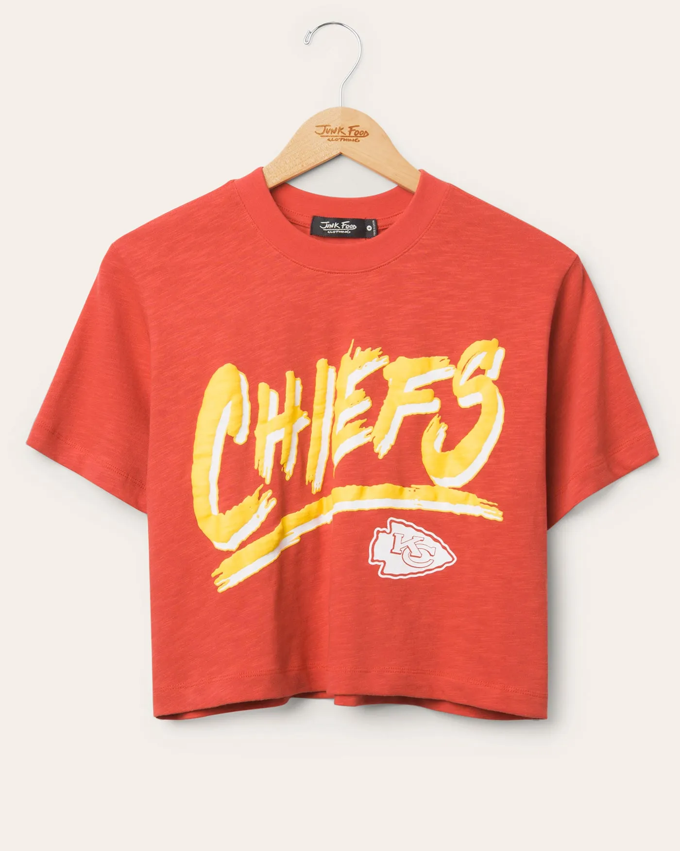 Women's Kansas City Chiefs Thrill Mock Neck Crop Tee sold by Junk Food Clothing