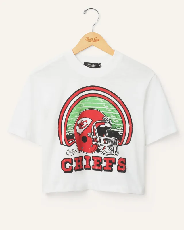 Women's Kansas City Chiefs Game Time Mock Neck Crop Tee sold by Junk Food Clothing